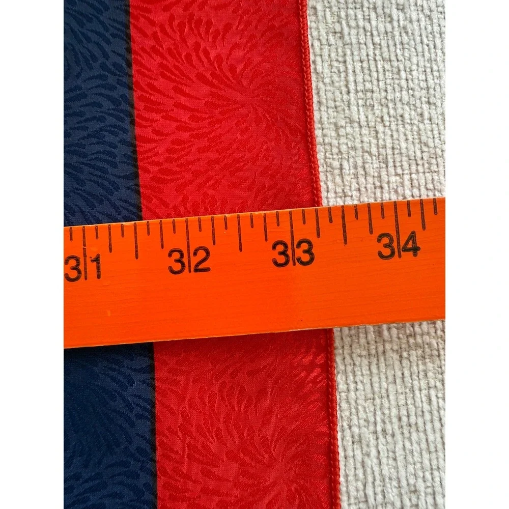 Vintage Peacock Silk Trading Co Santa Christmas Lg Square Scarf Navy Red Retro